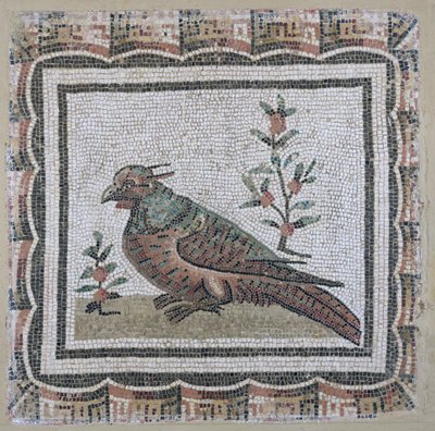 Pavimento raffigurante un fagiano da Roman
